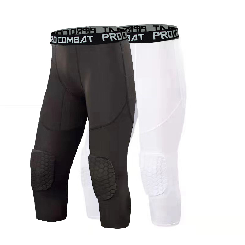 Best Crossfit Gear - Padded Gym Running Cropped Pants Mens