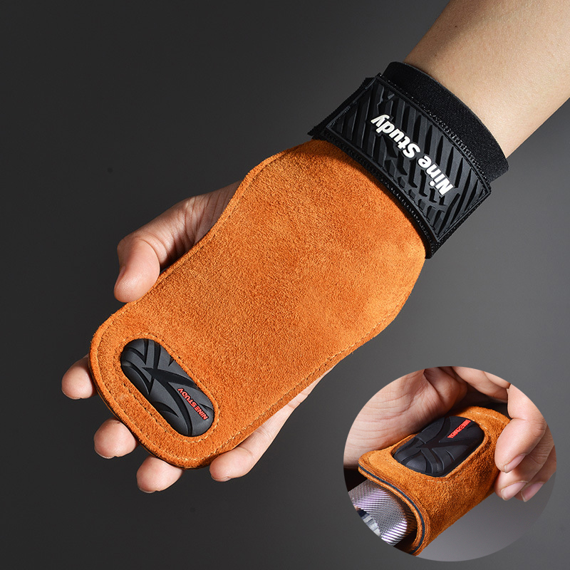 Best Crossfit Gear - Cowhide Gym Grips Gloves Weightlifting Fitness